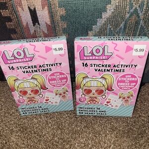 🔥5/$20 L.O.L. Surprise! Sticker Activity Valentines - Pink 2 SETS